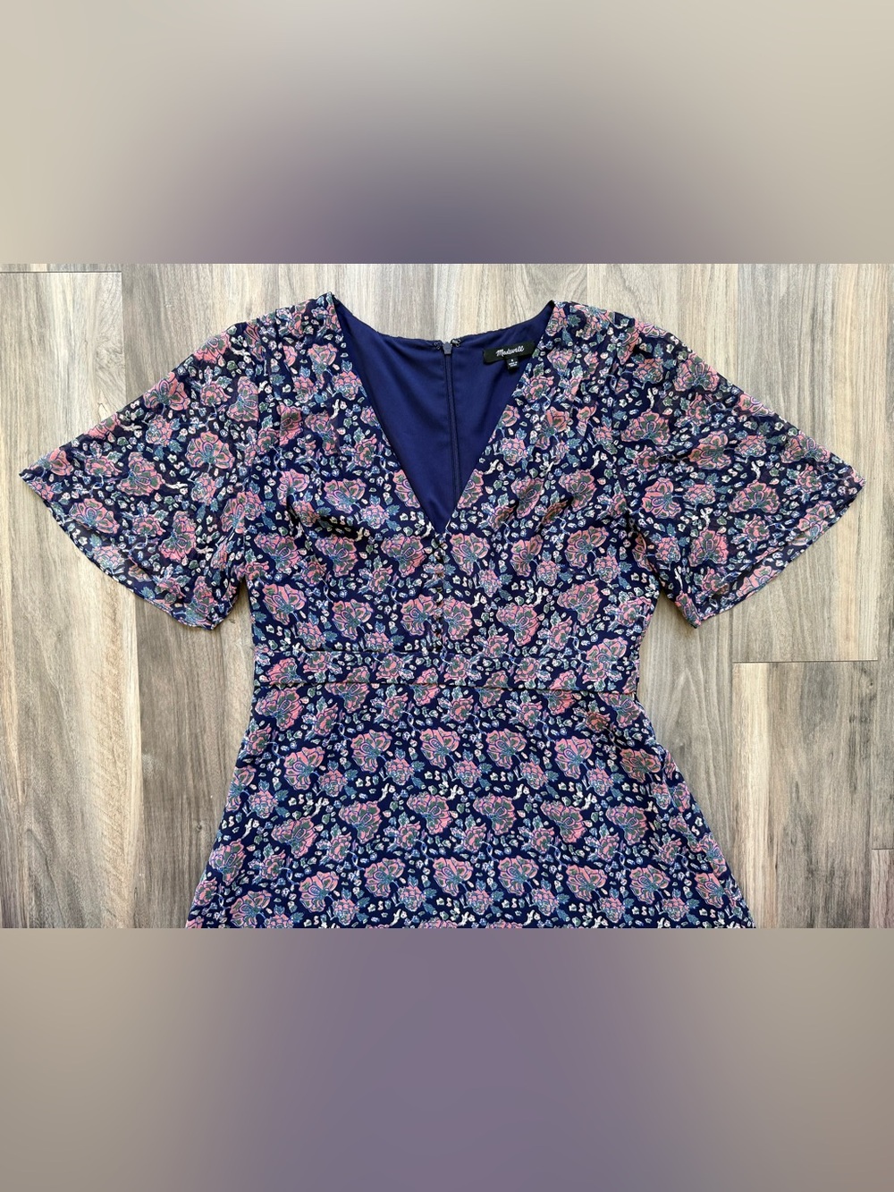 Madewell Orchard Flutter Sleeve Dress in Fan Floral Mix Size 8 - Picture 5 of 10